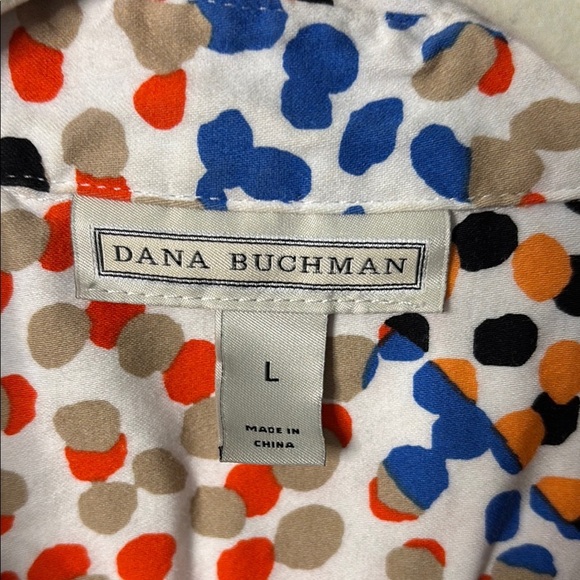 EUC Dana Buchman Multicolored Polka Dot Blouse - Picture 2 of 4